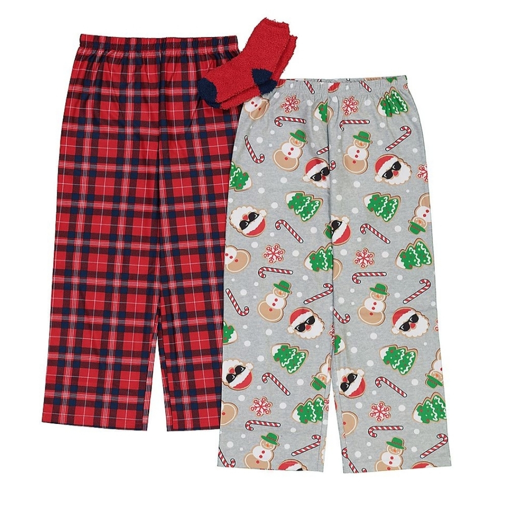 NWT Holiday Cookie 3 piece Pajama Pant & Socks Set